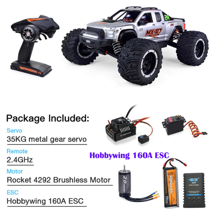 ZD Racing 1/7 MX-07 MX 07 4WD RC Car 8S Brushless Monster Truck Buggy Off-Road High-speed 80km/h RC Racing