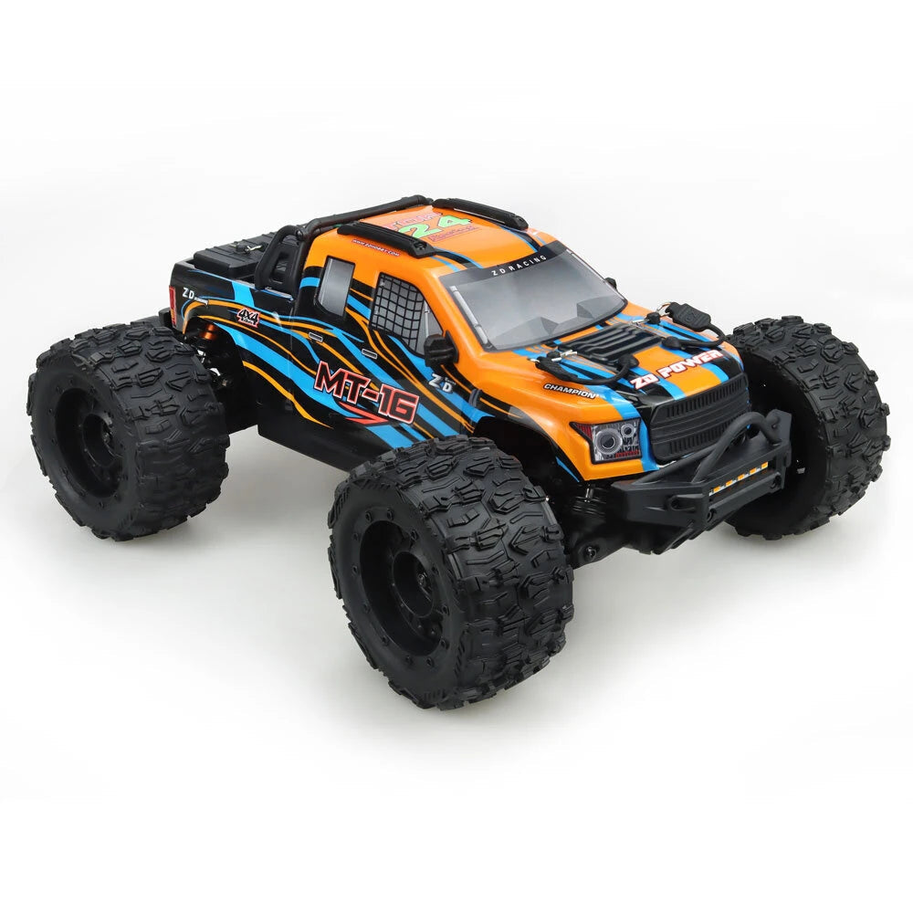 ZD Racing MT16 RTR 4WD RC Car 1/16 2.4G 80km/h Brushless 3S Desert Monster Off-Road Truck Alloy Chassis LED Light Full Proportional Oil Filled Shocks