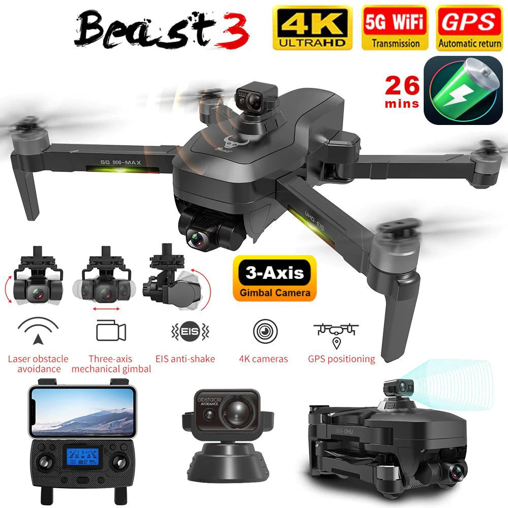 ZLL SG906 PRO3 MAX 4K Drone HD Camera 3-Axis Gimbal GPS 5G WIFI Professional Obstacle Avoidance Quadcopter