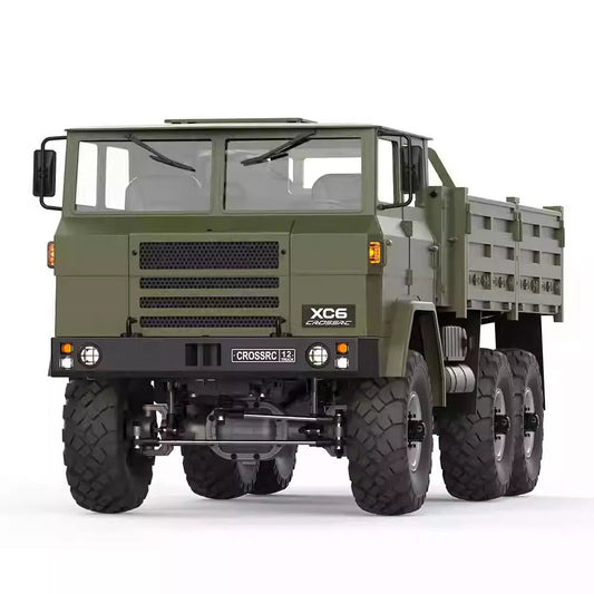 Front angle view of CROSSRC XC6 Pro military RC truck