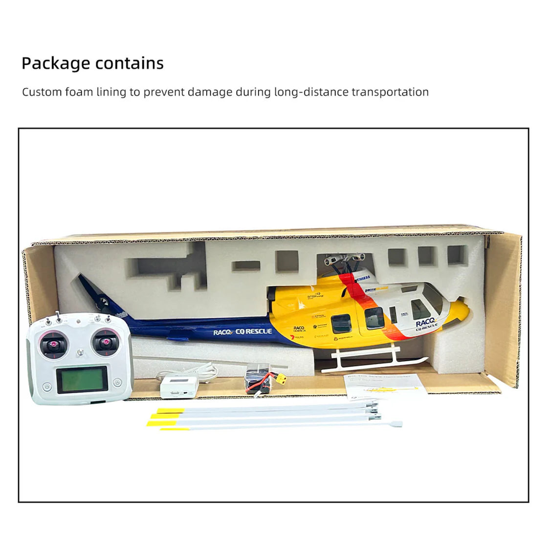 Navigation lights on FLYWING Bell 412 470L military helicopter