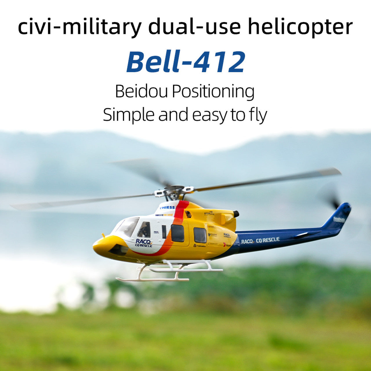 Tail rotor design of FLYWING Bell 412 470L scale helicopter