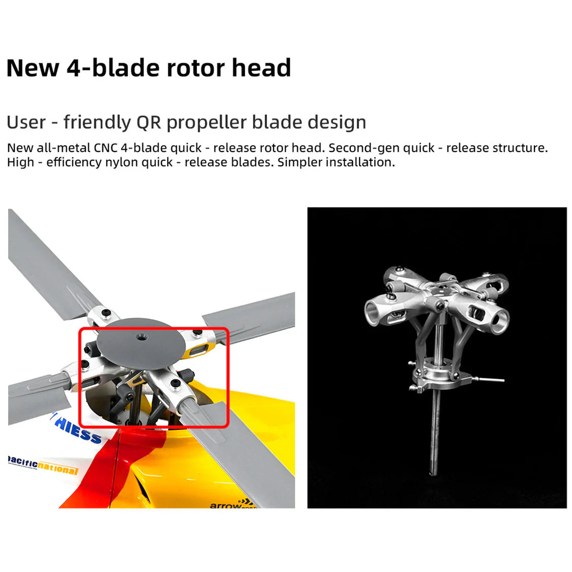 Landing gear structure of FLYWING Bell 412 470L RC helicopter