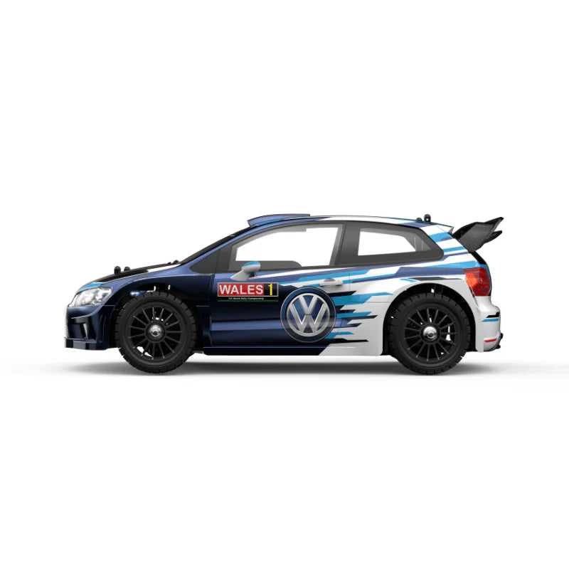 Rear view of MJX Hyper Go 7304 1/7 RC Rally Car Volkswagen Polo R