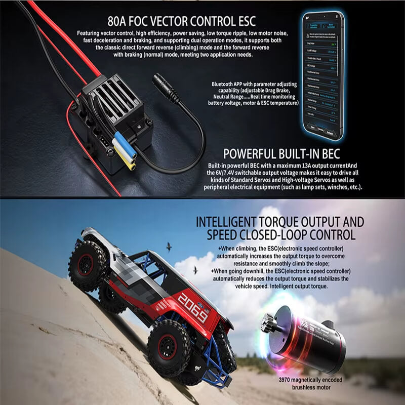 Front view of MJX Hyper Go H8P 1/8 Ford Bronco Baja 1000R RC Car