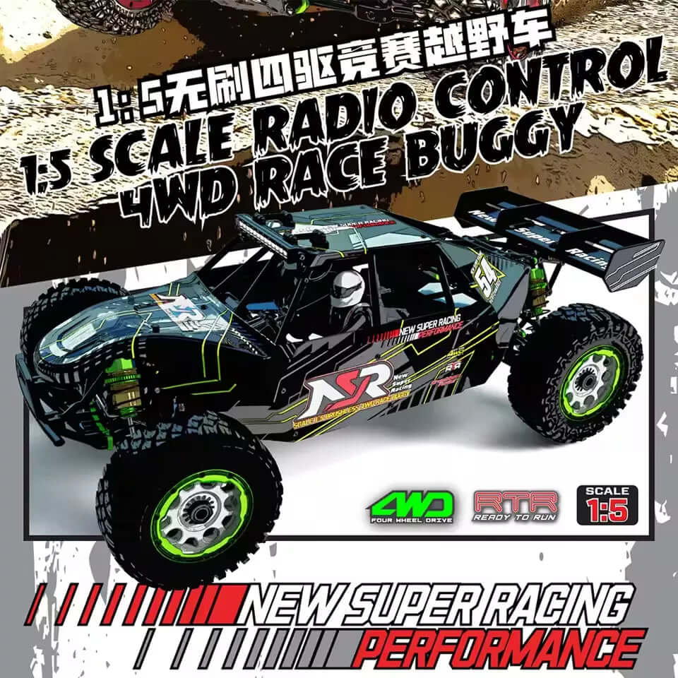 4WD drivetrain system of NSR 5XL-E RC car