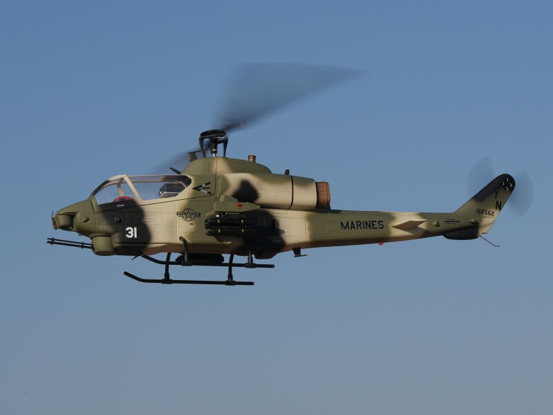 Bottom view of ROBAN AH-1 Cobra 470 RC helicopter fuselage