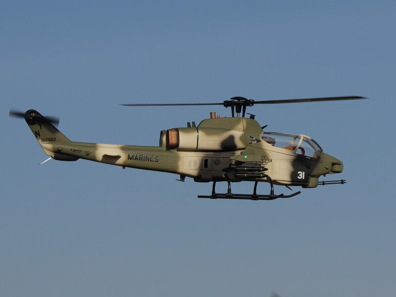 Outdoor flight view of ROBAN AH-1 Cobra 470 RC helicopter