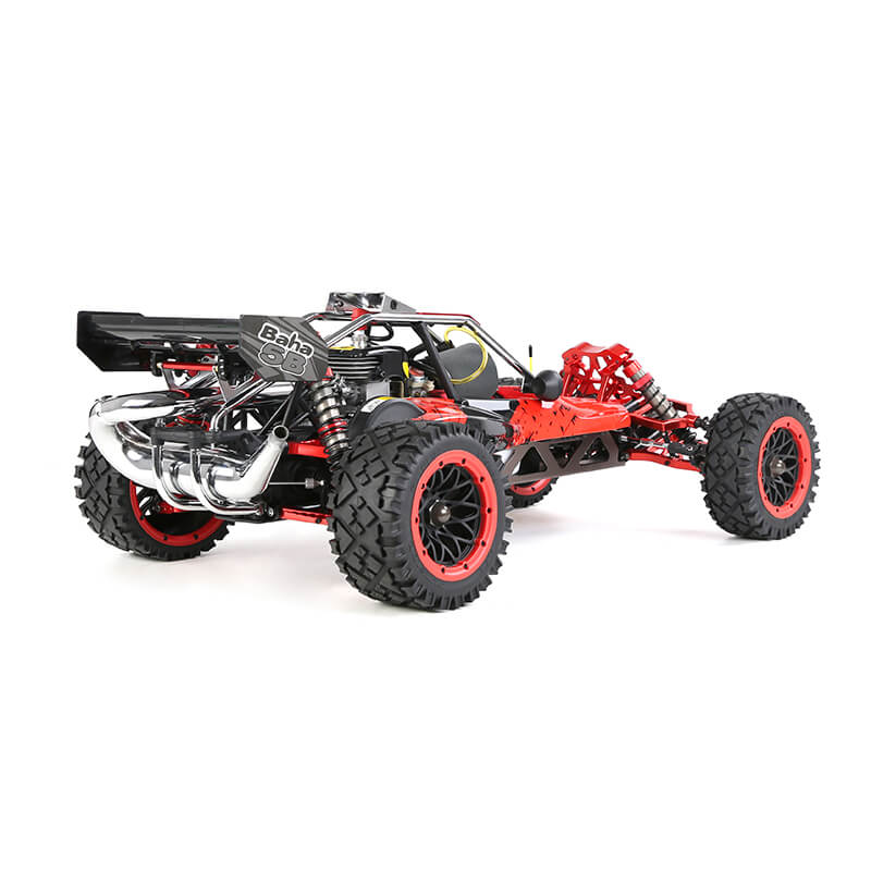ROFUN BAHA 5B 2WD RC buggy in high-speed off-road racing action