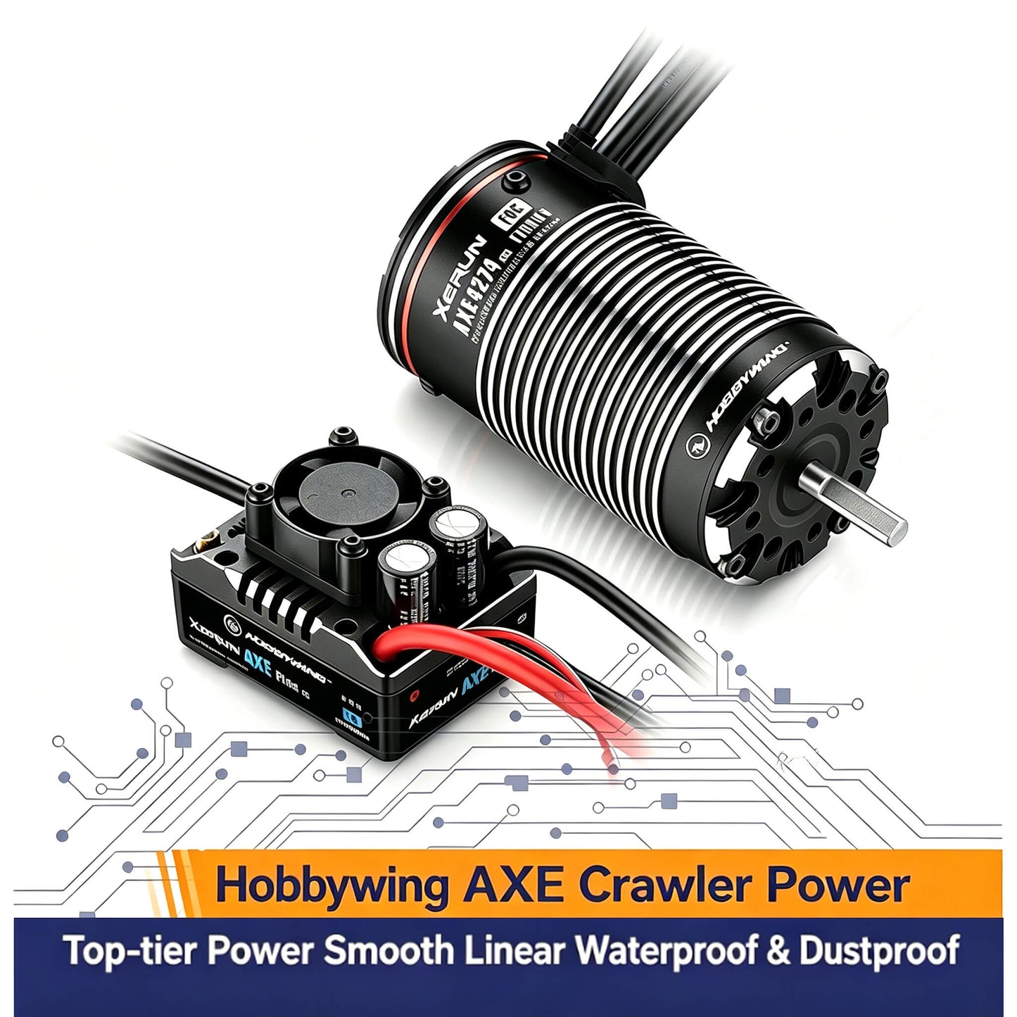 Hobbywing XeRun AXE Plus R3 135A ESC & Brushless Motor for 1/10 RC Crawler – FOC System Waterproof - RC Crawler Parts | FUNYAT