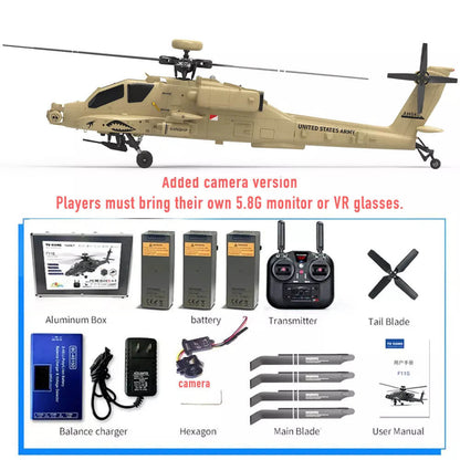 YUXIANG F11H Apache RC Helicopter GPS Brushless 3D Stunt Altitude Hold Optical Flow Positioning RTF With Camera 3 Battery - RC Helicopter | FUNYAT