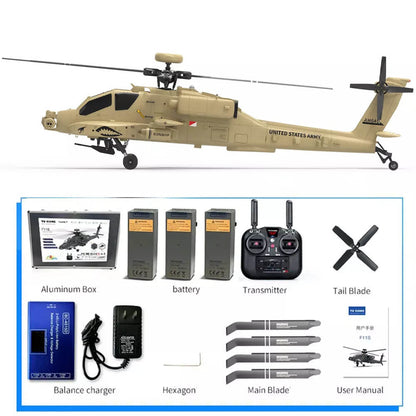 YUXIANG F11H Apache RC Helicopter GPS Brushless 3D Stunt Altitude Hold Optical Flow Positioning RTF Without Camera 3 Battery - RC Helicopter | FUNYAT
