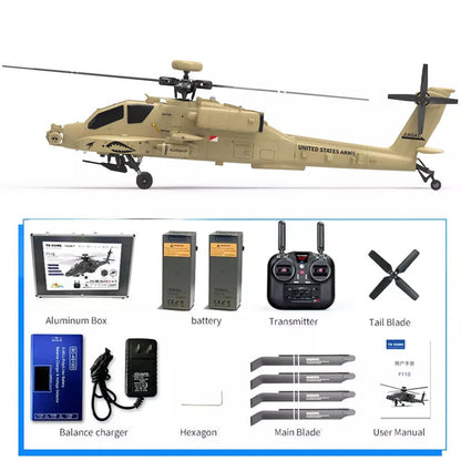 YUXIANG F11H Apache RC Helicopter GPS Brushless 3D Stunt Altitude Hold Optical Flow Positioning RTF Without Camera 2 Battery - RC Helicopter | FUNYAT