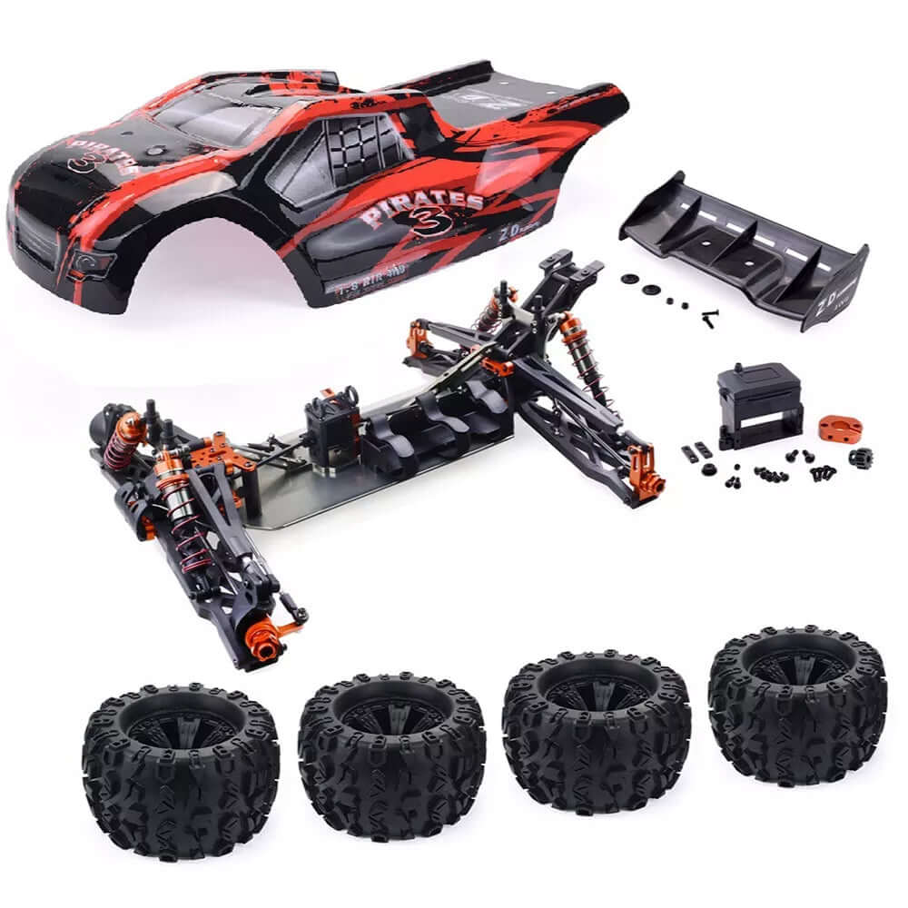 ZD Racing 9021-V3 1/8 Scale 4WD Brushless RC Car 80km/h High Speed Electric Racing Truck RTR Red Empty Frame - rc car,rc truck | FUNYAT