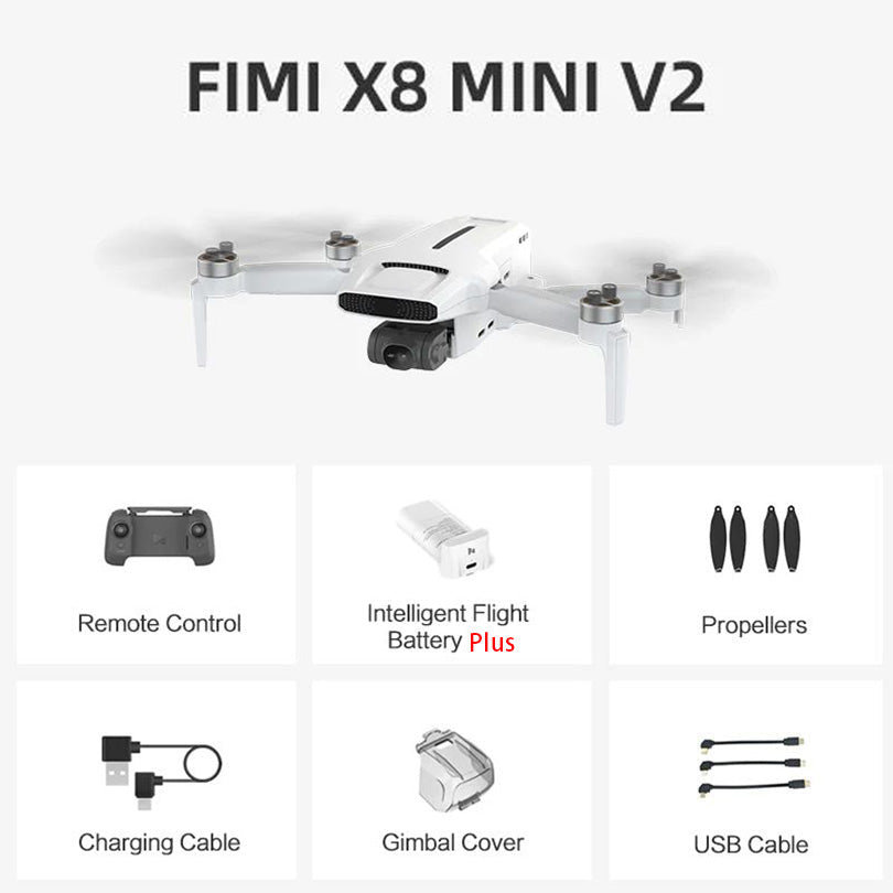 FIMI X8 MINI V2 RC Drone 9KM FPV 4K Camera HDR Video 3-axis Mechanical Gimbal 37mins Flight Time GPS Foldable Quadcopter